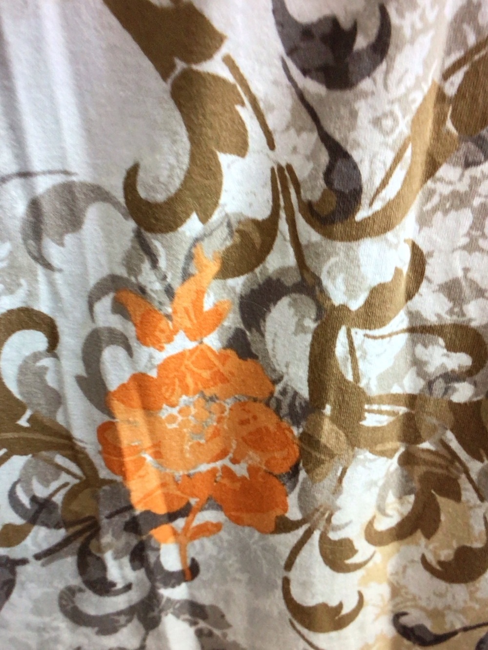 Alfred Dunner White Floral Short-Sleeve Blouse with Orange Accents - Picture 4 of 6